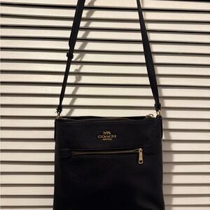 Coach Black Crossbody Purse – Gold Hardware
